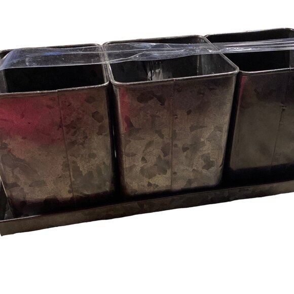 Galvanized Silverware/Flatware Holder NEW - Picture 5 of 5